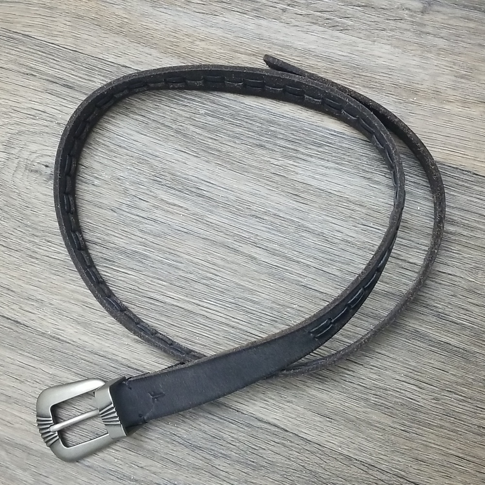 Frye Gray Leather Belt
